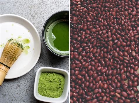 Verschiedene japanische Eissorten: Matcha, Azuki, Softeis