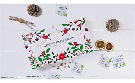 Verschiedene nachhaltige Adventskalender: Tee, Saatgut, Snacks