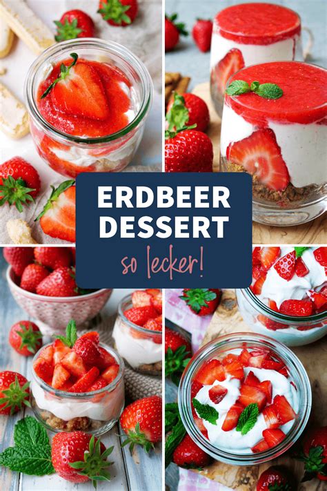 Verschiedene zuckerfreie Erdbeer-Desserts