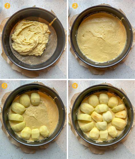 Versunkener Apfelkuchen - Apfelspalten im Teig