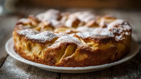 Versunkener Apfelkuchen frisch aus dem Ofen, Schritt-für-Schritt Foto aus dem Rezept