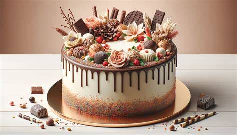 Vielfältige Kuchen-Dekorationen für Chanel-Torte