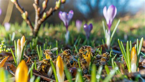 Vielfalt an Frühblühern für Bienen im Frühling