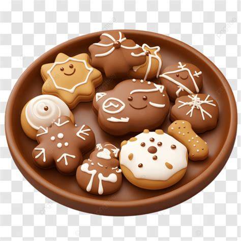 Vielfalt an Weihnachtsplätzchen mit Lebkuchen in verschiedenen Formen