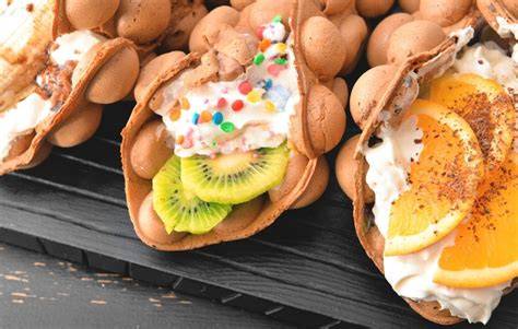 Vielfalt der Bubble Waffel-Toppings
