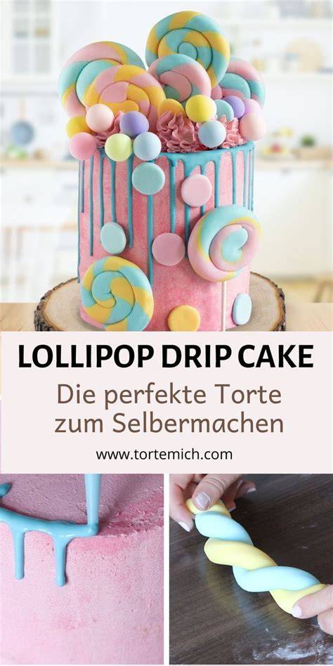 Vier einfache Tortendekos: Spritzkranz, Drip, Früchte, Fondant