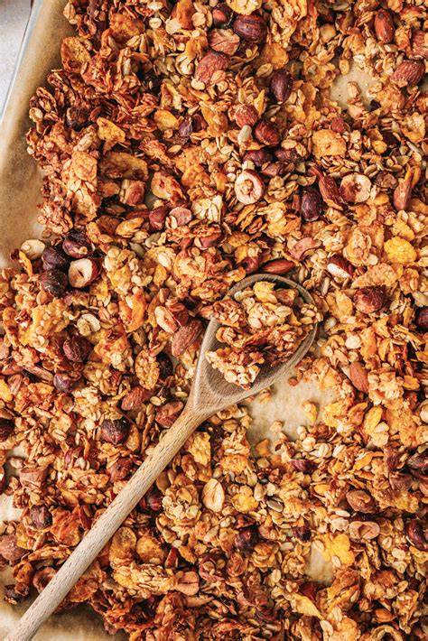 Visualisierung der Müsli- und Cerealienarten (Müsli, Granola, Knuspermüsli, Cornflakes)
