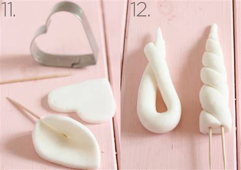 Vorbereitung Fondant-Deko: Horn, Ohren und Augen