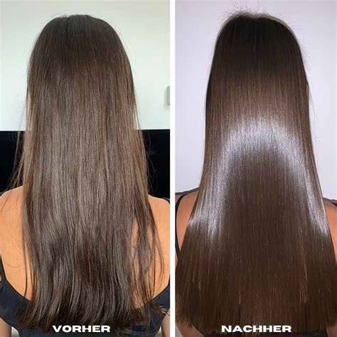 Vorher-Nachher: glänzende Haare nach Honigkur