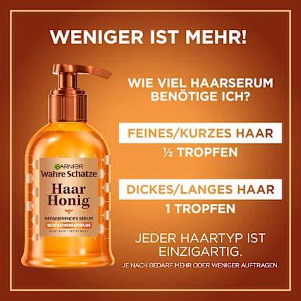 Vorher-nachher: Wirkung des Wahre Schätze Honig Schätze Haarserum