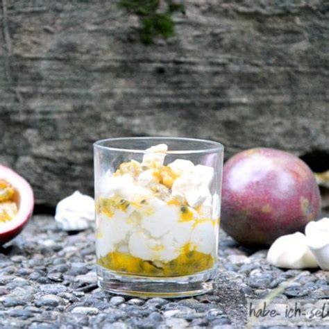 Wölkchen Dessert mit Maracuja und Baiser