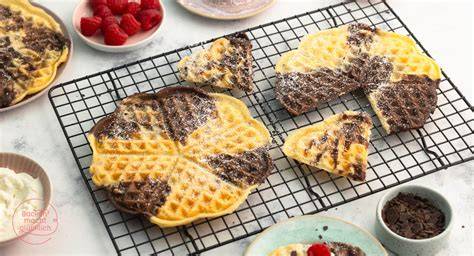 Waffel-Toppings und Marmorwaffeln