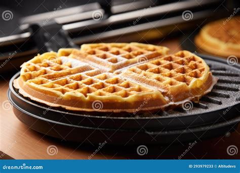 Waffeleisen mit frisch gebackenen Protein-Waffeln