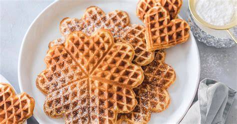 Waffelherzen und belgische Waffeln: Ergebnis verschiedener Waffeleisen