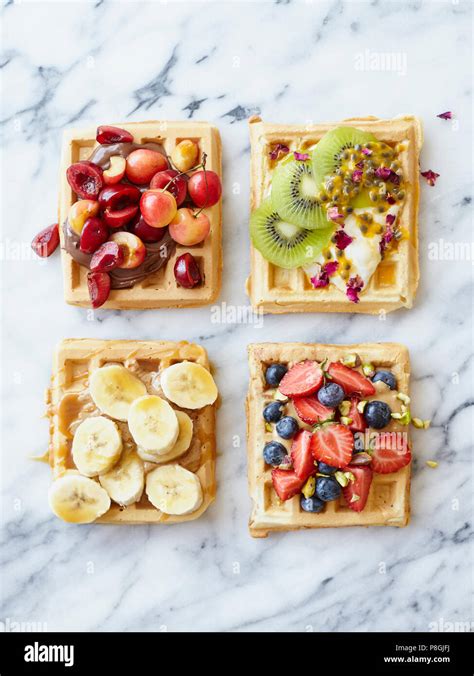 Waffeln mit klassischen und modernen Toppings