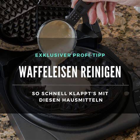 Waffelteig bleibt im Waffeleisen kleben - Nahaufnahme und Ursachen illustriert