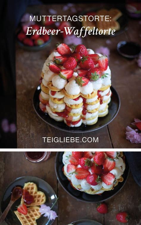 Waffeltorte mit Erdbeersahne