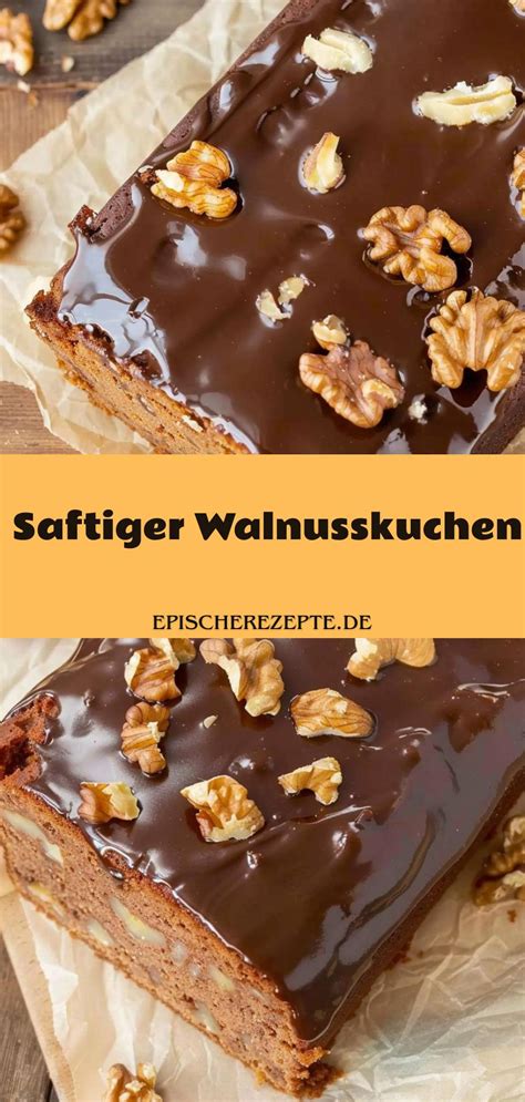 Walnusskuchen auf Blech mit Schokoladenglasur