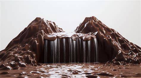Wasserfall aus Schokolade am Eingang des Museums