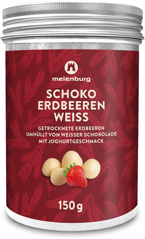 Weiße Schoko-Erdbeeren von Meienburg in Alu-Dose