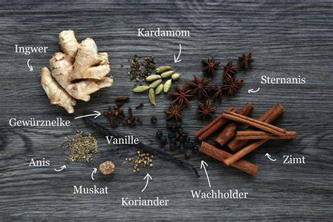 Weihnachtliche Gewürze für Marmelade: Zimt, Nelke, Anis