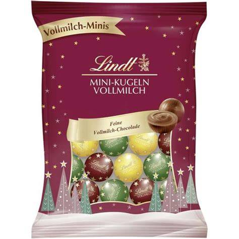 Weihnachtliche Lindt Mini Kugeln: Sortenübersicht Pfefferminz, Milch, Weiß, Haselnuss