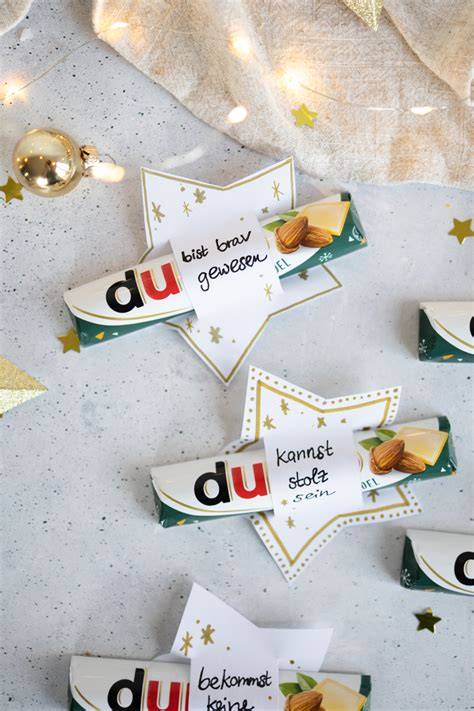Weihnachtliche Schokolade mit Spruch - Geschenkidee