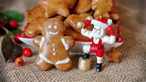 Weihnachtliche Szene: Fitness-Lebkuchen, Gewürze, Nüsse, Proteinpulver