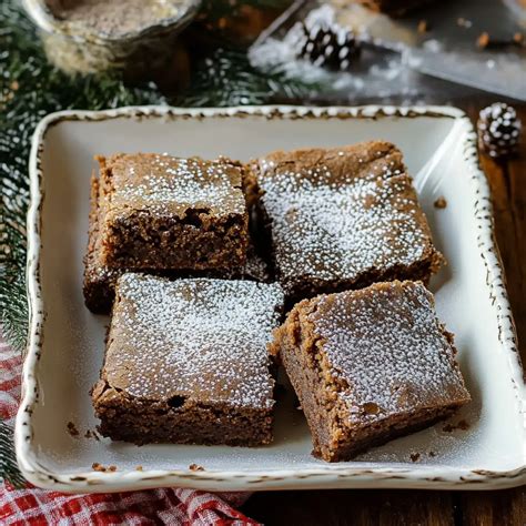 Weihnachtlicher Kuchenteller mit Lebkuchen-Brownies