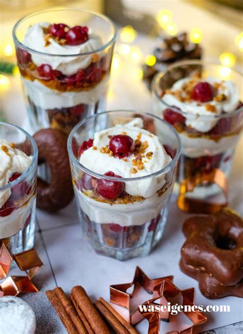 Weihnachtliches Schichtdessert mit Spekulatius und Lebkuchen