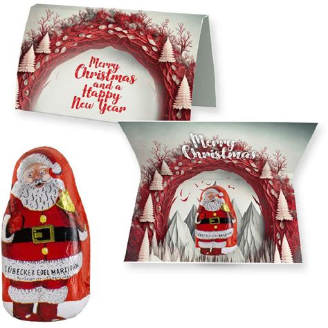 Weihnachtsmänner als Werbeartikel mit eigenem Design und Logo