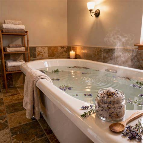 Wellness-Abend Zuhause mit selbstgemachtem Lavendel-Peeling