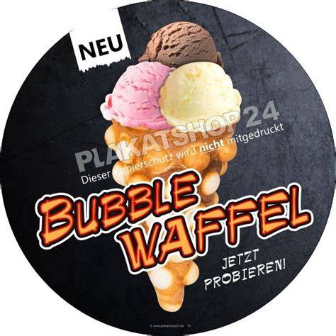 Werbeplane Bubble Waffel mit Eis