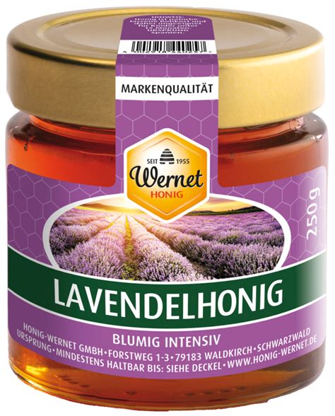 Wernet Lavendelhonig Glas und Etikett