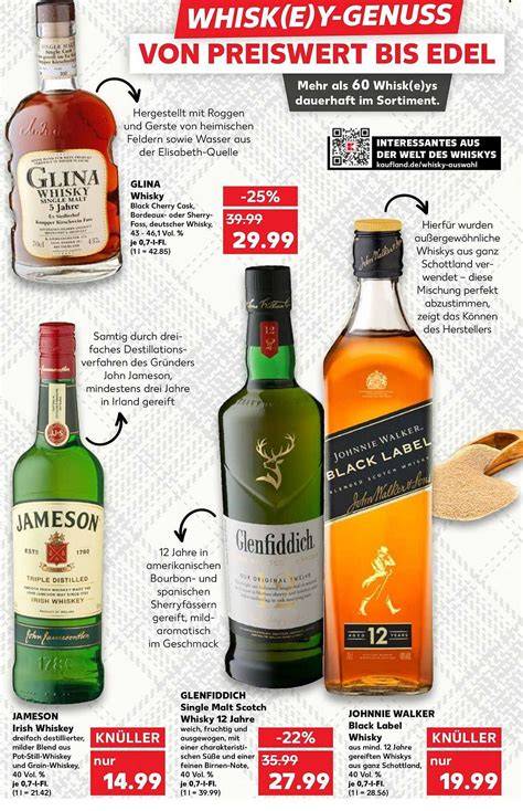 Whisky-Flaschen-Sortiment bei Kaufland