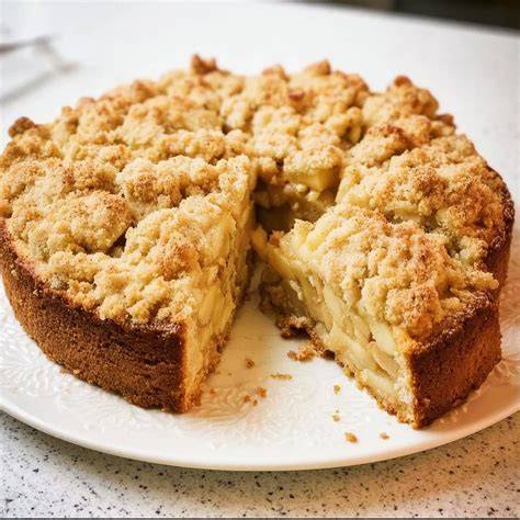 Wiener Apfelkuchen mit Streusel - appetitlich serviert