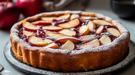 Winterlicher Apfelkuchen mit Nüssen und Marmelade
