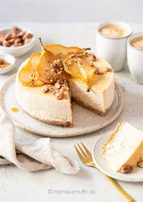 Winterlicher Chai Cheesecake mit Spekulatiusboden und Zimtcreme