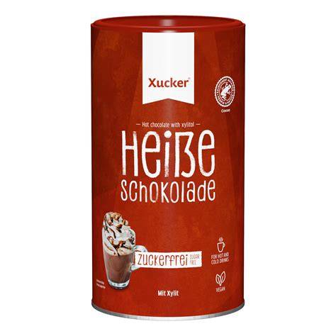 Xucker Heiße Schokolade: Pulverdose und Zutaten