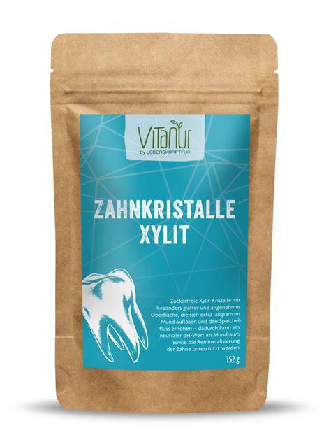 Xylit Kristalle im Löffel