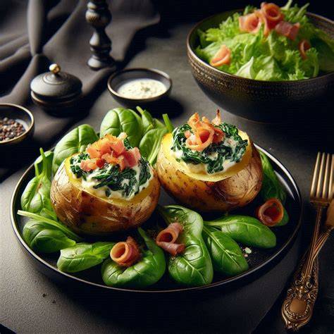 Yorkshire Pudding mit herzhafter Füllung und frischem Salat