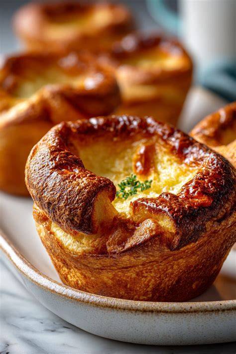 Yorkshire Puddings goldbraun gebacken als klassische Beilage