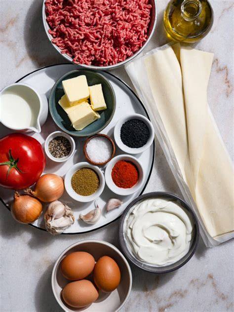 Yufkateig und Hackfleisch Zutaten