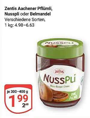 Zentis Klassiker: Nusspli, Belmanda, Aachener Pflümli