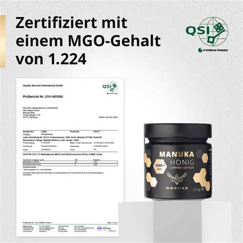 Zertifikate UMF und MGO Level auf Manuka Honig Gläsern