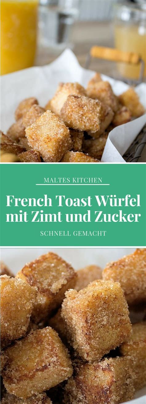 Zimt und Zucker über French Toast Würfeln