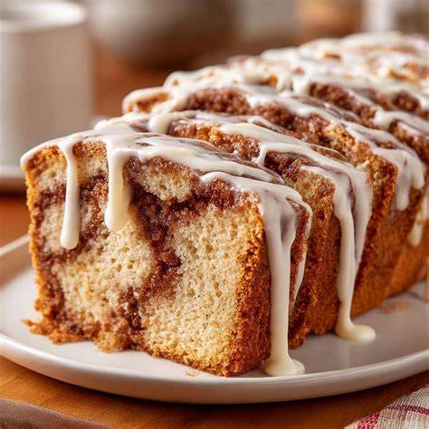 Zimtschnecken Kuchen angeschnitten mit Glasur
