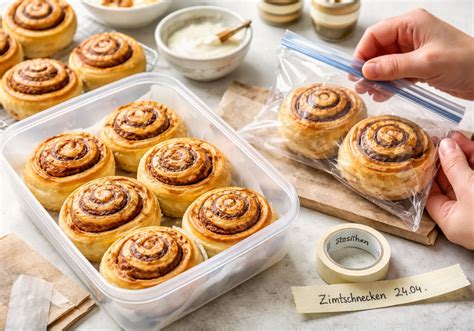 Zimtschnecken lagern und einfrieren