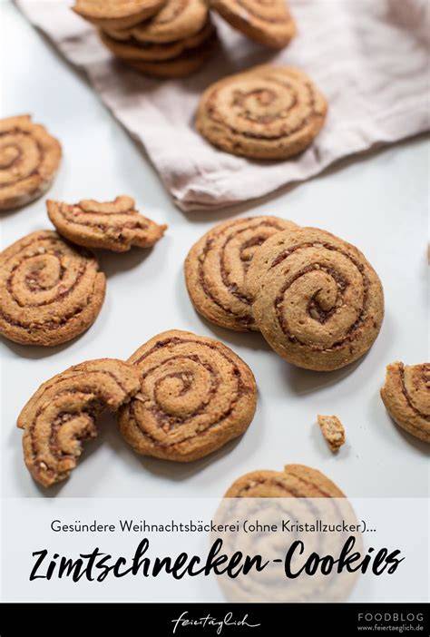 Zimtschnecken-Cookies ohne Kristallzucker auf Teller