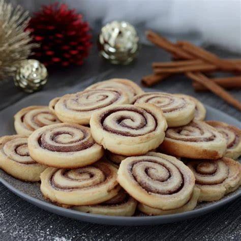 Zimtschnecken-Plätzchen auf Blech